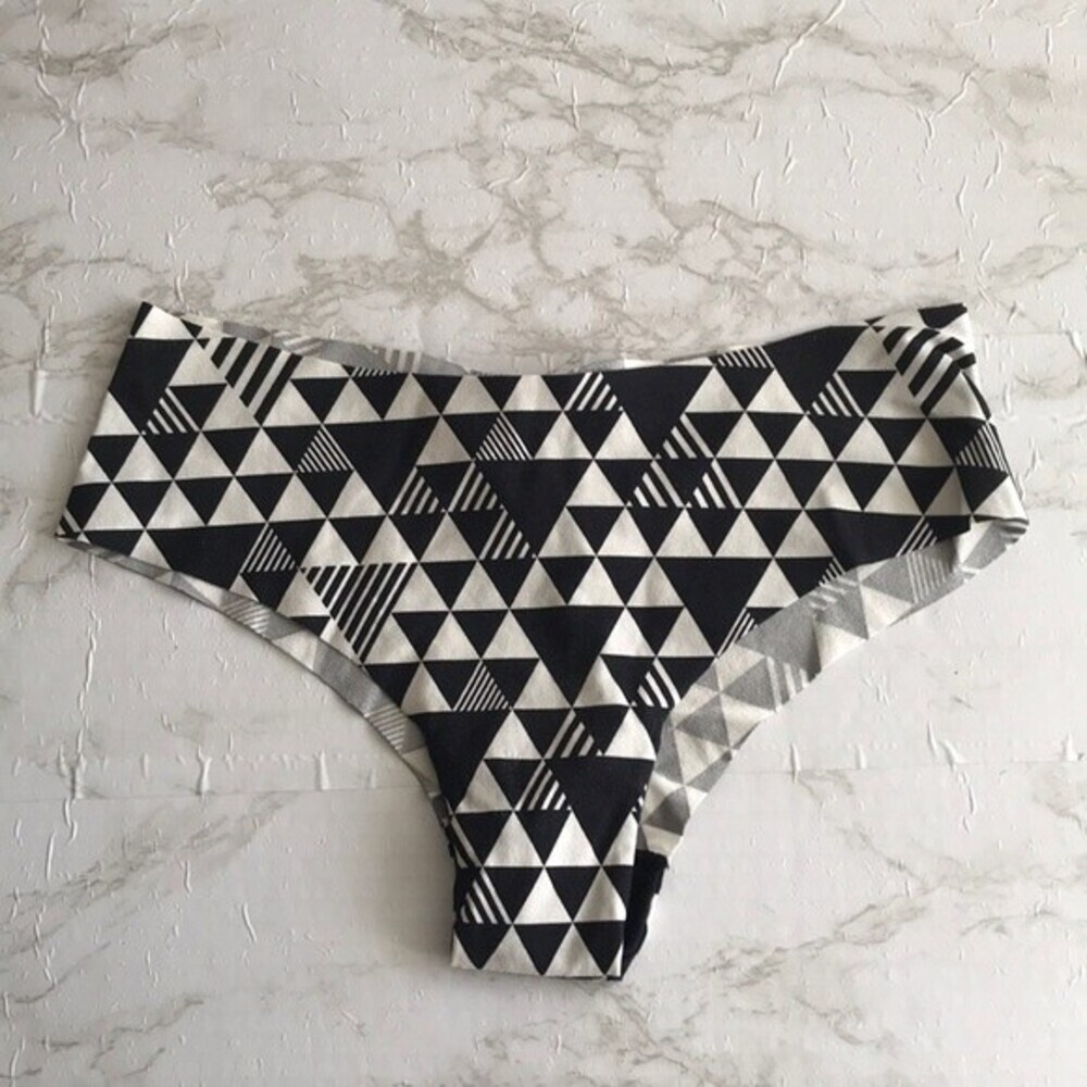 Victoria’s Secret black and white sexy cheekster panties‎ size small
